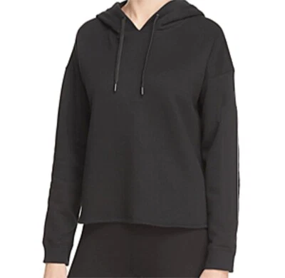 DKNY Womens Logo Pullover Hoodie Color:Black Size:Medium
