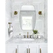 Decor Wonderland Vanity Mirrors 24" x 32" Frameless Oval Beveled Edge Silver