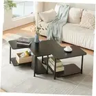 Modular Coffee Table Set of 2, Simple Design CoffeeTable with Shelf, Multi