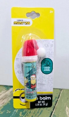 Sealed Minions Christmas Candy Cane Scented Lip Balm Flavored 0.14 oz.