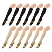 6 Pair Copper Socks Compression Socks for Women Men for Running Black Beige S/M