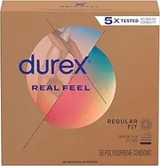 Durex Condoms for Sex, Non Latex Avanti Bare Real Feel Lubricated Condoms, Regular Fit, Non Latex Condoms for Men with Natural Skin on Skin Feeling, FSA and HSA Eligible (Packaging may Vary),36 Count