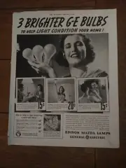 1930s Edison Mazda Lamps General Electric Magazine Advertisement
