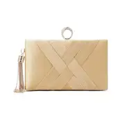 Clutch Purses for Women Tassel Evening Bag Sparkly Diamond Party Apricot