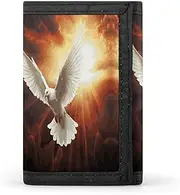[HJKBCV] Dove Sun Art Trifold Wallet Credit Card Purse Portable Outdoor Sports Wallets Pocket Coin Wallet with Id Window for Men Women, style, One size, Style, One size
