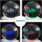 3D crystal 6 cm ball Moon Planet Earth Table lamp LED nightlight decoration gift
