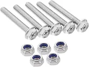 Cabilock 1 Set Metal Nuts and Washers Assortments Nuts and Washers Kit Hexagonal Screw Stainless Steel Machine Screw Furniture Bolts Replacement Bolts 304 Stainless Steel Silver