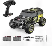 UONNO Remote Control Monster Truck - 1:10 4WD All-Terrain RC Cars, 48+km/h, Offroad Truck for Adults & Kids, Hobby RC Truck Vehicle, 2 Battery Crawler Toy for Boy Gift (Yellow)