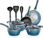 11-Piece Nonstick Cookware Set,Saucepan,Frying Pans,Cooking Pots,Lids,Utensil AU