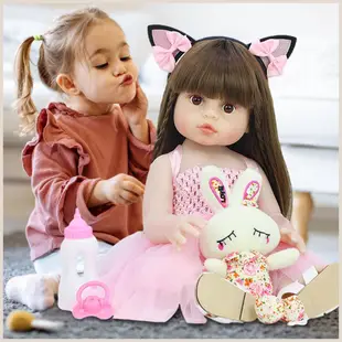 Reborn Dolls Reborn Dolls 女孩可水洗加重身體娃娃帶奶嘴奶瓶甜美裝扮 Reborn Doll s