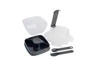 LocknLock 2in1 To-Go 1.5L Salad Container Lunchbox Storage w Spoon Fork BLK