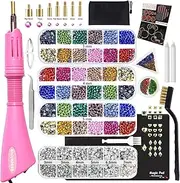 Hotfix Applicator Tool, DIY Hot Fix Rhinestone Setter, Hot Fixed Kit, 5679 Pcs, AB, Clear, 34/30/20/16/10SS, 12 Colors, Bigger Rhinestones, Gem Picker, Bedazzler Kit with Rhinestones