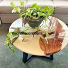 "12x12 White Epoxy Coffee Table Top – Handmade Luxury Wooden Console Décor"