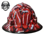 Custom Hydrographic Safety Hard Hat HOT LIPS PRO CHOICE WIDE BRIM