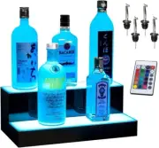 Bar Shelf Display LED Lighted Control Liquor Alcohol Bottle Rack Stand Tray 16in