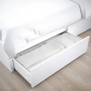 北歐工業LOFT經典IKEA宜家MALM單人加大床框床架+二收納盒+床底板條/白色/二手八成新/原$8990特$5580
