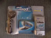 gillette mach 3 turbo razo, 6r blades & bonus power caps