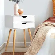 2 Drawers Artiss Bedside Table Side Table White
