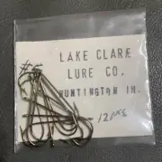 Lake Clare Lure Co. Huntington Indiana Package Of 12 Hooks NIP Vintage IN IND