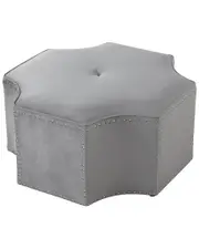 Nicole Miller Rey Linen Octagon Cocktail Ottoman
