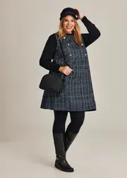 [Virtuelle] Taking Shape Boucle Button Shift Dress Size 26 in Navy MIX - Plus Size Women's Dresses Navy Mix