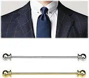 [LONGHAO] Set of 2 Collar Bar Pins, Tie Collar Bar Pin Set, Men's Collar Pin Suit, Tie Collar Pin, Classic Metal Tie Clip, for Valentine's Day, Anniversary, Date