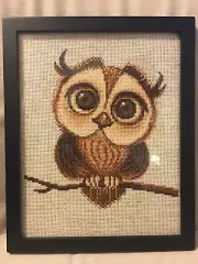 Finished Cross Stitch Framed Picture 9”x11” ,,Filimosha,, Hand Made