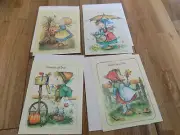 Vintage Get Well Thinking of You Greeting Card Little Helpers Good Samaritans