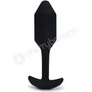 B-Vibe Vibrating Snug Plug Medium Black Weighted Silicone Butt Plug