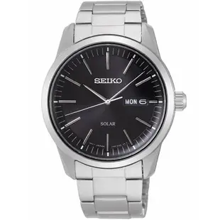 SEIKO 精工 CS 太陽能 SOLAR 不鏽鋼帶錶-黑40mm(SNE527P1/V158-0BE0D)-SK027