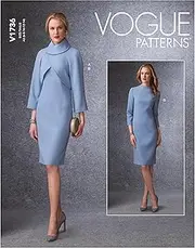 Vogue V1736 Misses' Sewing Pattern Lined Raglan-Sleeve Jacket and Funnel-Neck Dress, Size 6-8-10-12-14
