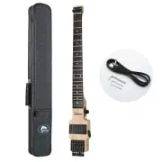 Electric Travel Headless Guitar Fixed Bridge Natural Color Canadian Maple Body