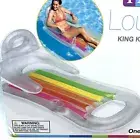 Intex King Kool Lounge Inflatable Swimming Pool Lounger w Headrest & Cupholder