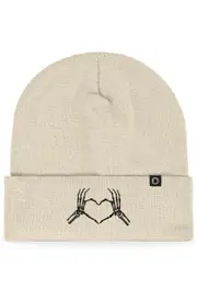 Dalix Heart of Bones Beanie in Beige at Nordstrom One Size