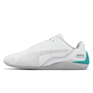 【PUMA】休閒鞋 MAPF1 Drift Cat Decima 男鞋 白 綠 皮革 賽車鞋 賓士(307196-03)