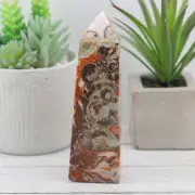Money Agate Tower, Natural Brecciated Indonesian Blood Stone Point #MABJT224