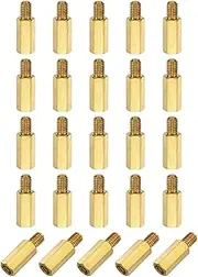 sourcing map 25Pcs Male to Female Thread Spacer Screws, M5 x 15mm + 7mm Brass Hex Standoff Screws PCB Motherboard for Drone Quadcopter, Computer and Circuit Board