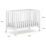 Baby Cot With Mattress - Boori Heron Compact Cot - Almond
