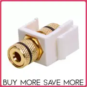 Speaker Keystone Jack - Banana Jack Coupler with Black Ring for Wall Plate White