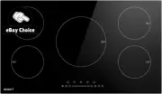 Induction Cooktop Ceramic Glass Portable Electric Stove 5 Cooking Zones Black