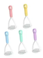 1Pc Random Color Manual Silicone Potato Masher Cooking Utensils Masher Mini P...
