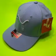 New PUMA Stretch Fit Adult Hat Size L/XL Blue Pastel w/White