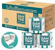 [BAMTIME] Toilet Paper, 24 Rolls 3-Ply Ultra Soft Bamboo Toilet Paper Bulk Quick Dissolve Septic Safe, 300 Sheet Per Roll Quilted Camper Toilet Tissue for family mega, Camping, RVs, Boats