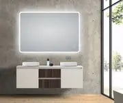 1500x800mm Curved Rim Rectangle 3 Color Lighting LED Mirror Touch Sensor Switch Defogger Pad Wall Mounted Vertical or Horizontal