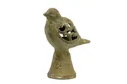 Willow & Silk Cast Iron 14cm Green Bird Statue Ornament/Table Decor/Figurine