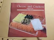 Vintage 1970s Cheese And Crackers Appetizer Tray Clear Retro Party Lucite New