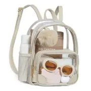 Anti-theft Clear Backpack, Small Mini Clear Bag for Sport Event Concert Khaki