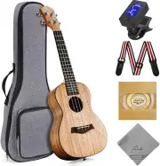 Concert Ukulele 23 Inch Professional Learn to Play Beginner Ukelele with 12 Onli