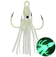 Lot 10pc Glow Squid Skirt Soft Fishing Lure Octopus Skirt Trolling Bait Hoochies