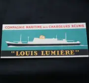 Vintage CHARGEURS REUNIS LINE “LOUIS LUMIERE" Baggage Label NOS Unused